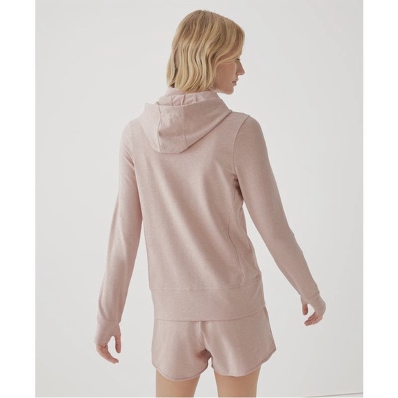 Pact Organic Stretch French Terry Snug-Fit Zip Hoodie Pale Mauve - Picture 2 of 8